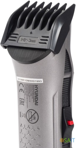 Машинка для стрижки Hyundai H-HC7115 черный 3Вт (насадок в компл:4шт)