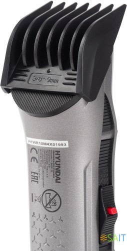 Машинка для стрижки Hyundai H-HC7115 черный 3Вт (насадок в компл:4шт)