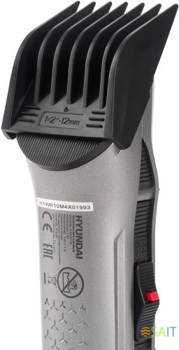 Машинка для стрижки Hyundai H-HC7115 черный 3Вт (насадок в компл:4шт)