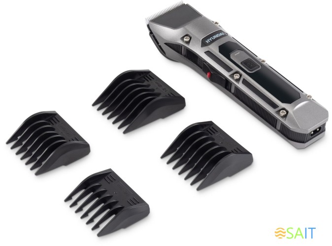 Машинка для стрижки Hyundai H-HC7115 черный 3Вт (насадок в компл:4шт)