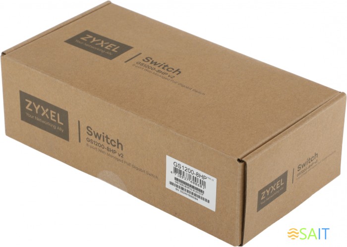 Коммутатор Zyxel GS1200-8HPV2-EU0101F (L2) 8x1Гбит/с 4PoE+ 60W управляемый
