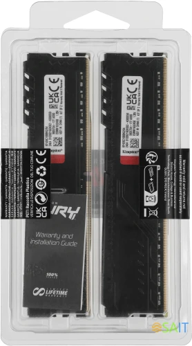 Память DDR4 2x32Gb 3600MHz Kingston KF436C18BBK2/64 Fury Beast Black RTL Gaming PC4-28800 CL18 DIMM 288-pin 1.35В dual rank с радиатором Ret