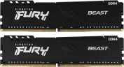 Память DDR4 2x32Gb 3600MHz Kingston KF436C18BBK2/64 Fury Beast Black RTL Gaming PC4-28800 CL18 DIMM 288-pin 1.35В dual rank с радиатором Ret
