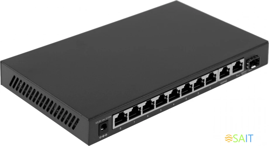 Коммутатор TP-Link TL-SG1210MP 9x1Гбит/с 1xКомбо(1000BASE-T/SFP) 8PoE+ 123W неуправляемый
