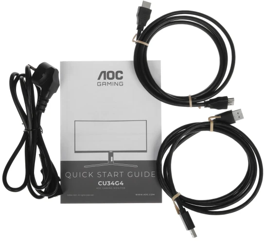 Монитор AOC 34" Gaming CU34G4 черный VA LED 21:9 HDMI матовая HAS Piv 300cd 178гр/178гр 3440x1440 180Hz FreeSync Premium DP UW 8.08кг