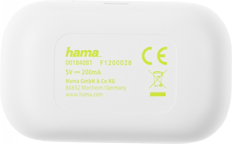 Гарнитура внутриканальные Hama Spirit Chop белый/зеленый беспроводные bluetooth в ушной раковине (00184081)