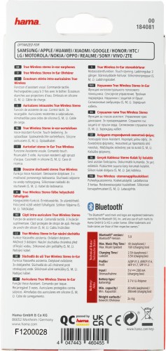 Гарнитура внутриканальные Hama Spirit Chop белый/зеленый беспроводные bluetooth в ушной раковине (00184081)