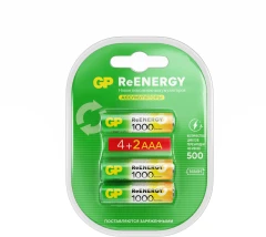 Аккумулятор GP Rechargeable 100AAAHC4/2RGY-2CRCB6 AAA NiMH 930mAh (6шт) блистер
