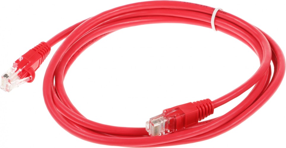 Патч-корд cat.5E molded 2м красный RJ-45 (m)-RJ-45 (m) (упак.:1шт)
