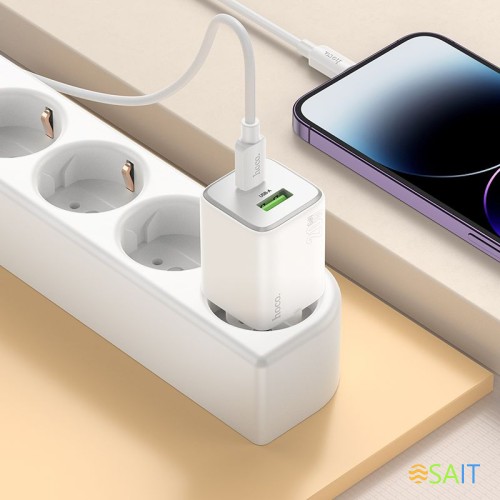 Сетевое зар./устр. Hoco N41 Almighty White 20W 3A (PD+QC+AFC) универсальное белый
