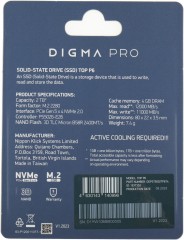 Накопитель SSD Digma Pro PCIe 5.0 x4 2000GB DGPST5002TP6T4 Top P6 M.2 2280