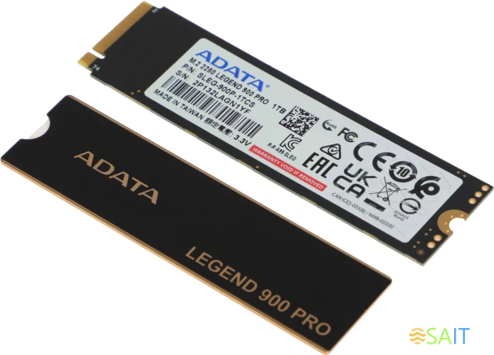 Накопитель SSD A-Data PCIe 4.0 x4 1TB SLEG-900P-1TCS Legend 900 Pro M.2 2280