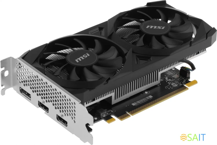 Видеокарта MSI PCI-E 4.0 RTX 3050 VENTUS 2X E 6G OC NVIDIA GeForce RTX 3050 6Gb 96bit GDDR6 1492/14000 HDMIx2 DPx1 HDCP Ret