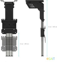 Кронштейн для телевизора Onkron CR1S черный 10"-40" макс.30кг потолочный поворот и наклон
