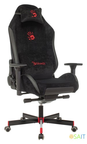 Кресло игровое A4Tech Bloody GC-450 черный текстиль/эко.кожа с подголов. крестов. металл черный