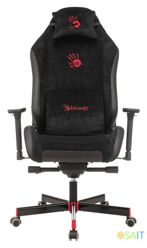 Кресло игровое A4Tech Bloody GC-450 черный текстиль/эко.кожа с подголов. крестов. металл черный