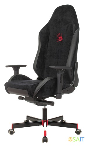 Кресло игровое A4Tech Bloody GC-450 черный текстиль/эко.кожа с подголов. крестов. металл черный