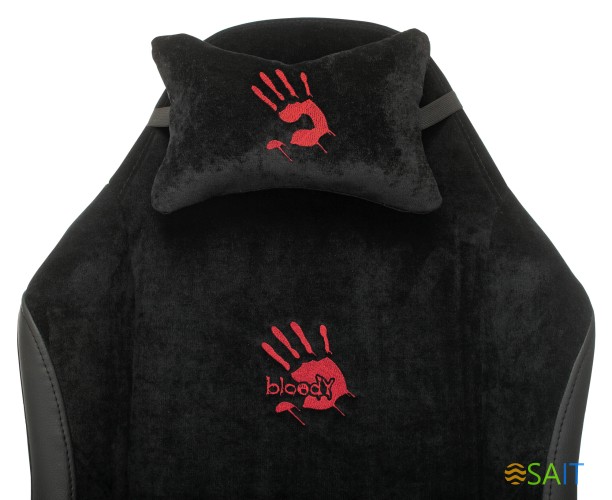 Кресло игровое A4Tech Bloody GC-450 черный текстиль/эко.кожа с подголов. крестов. металл черный