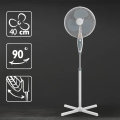 Вентилятор напольный Scarlett SC-SF111B24 40Вт скоростей:3 серый/белый