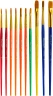 Набор кистей Silwerhof Color (наб.10шт) синт.кр.№2,3/плос.№3,6,7,12/овал.№3,10