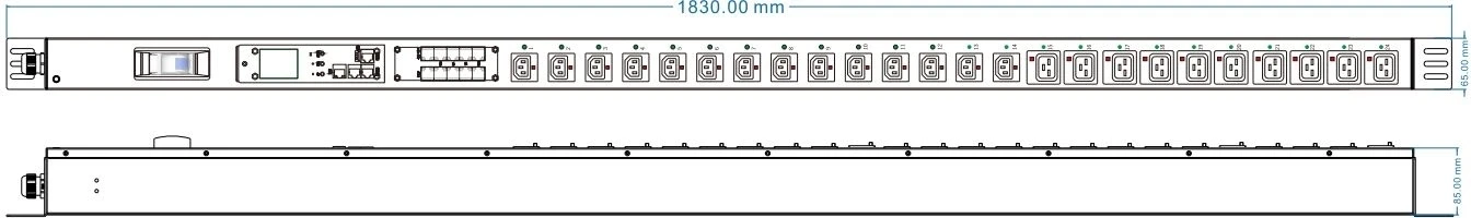 Блок распределения питания Powercom PDU-32AVMS24-14C3-10C9-1P