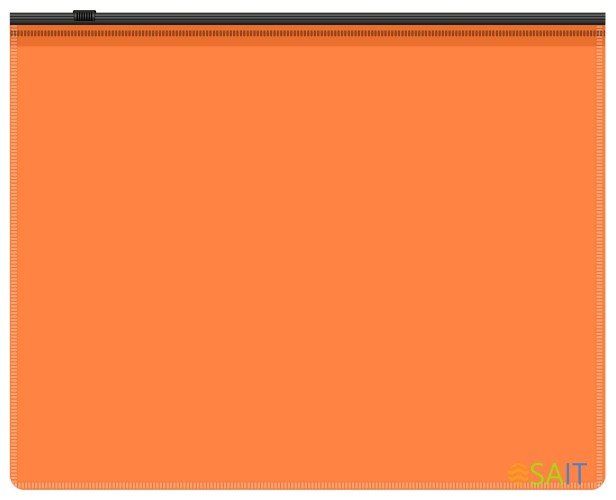 Папка на молнии ZIP Бюрократ Double Neon DNEBPM4AORBL A4+ полипропилен 0.15мм оранжевый цвет молнии черный