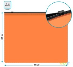 Папка на молнии ZIP Бюрократ Double Neon DNEBPM4AORBL A4+ полипропилен 0.15мм оранжевый цвет молнии черный