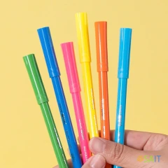 Фломастеры Deli EC165-12 Colorwow круг. пулевидный пиш. наконечник Вентилируемый смываемые 12цв. (12шт.)