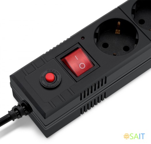 Сетевой фильтр Buro BU-SP5_USB_2A-B 5м (6 розеток) черный (коробка)