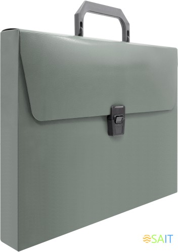 Портфель Бюрократ -BPP01GREY 1 отдел. A4 пластик 0.7мм серый