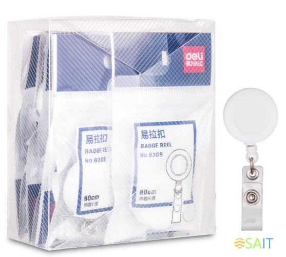 Держатель для бейджа Deli 8309White 80см горизонтально-вертикальный пластик белый (упак.:12шт)