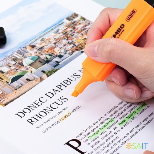 Текстовыделитель Deli EU366-OR Jumbo скошенный пиш. наконечник 1-5мм оранжевый