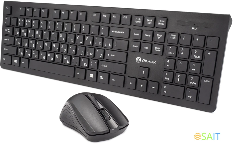 Клавиатура + мышь Оклик 250M клав:черный мышь:черный USB беспроводная slim (997834)