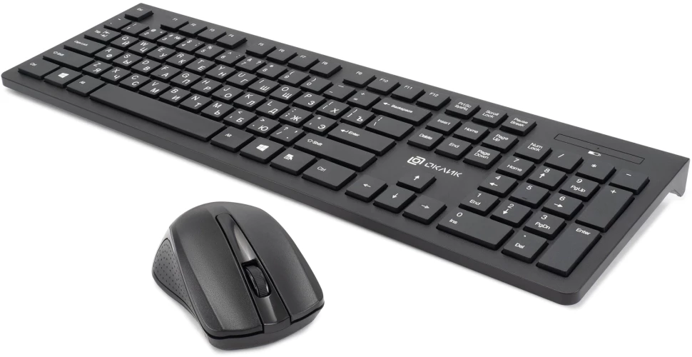 Клавиатура + мышь Оклик 250M клав:черный мышь:черный USB беспроводная slim (997834)