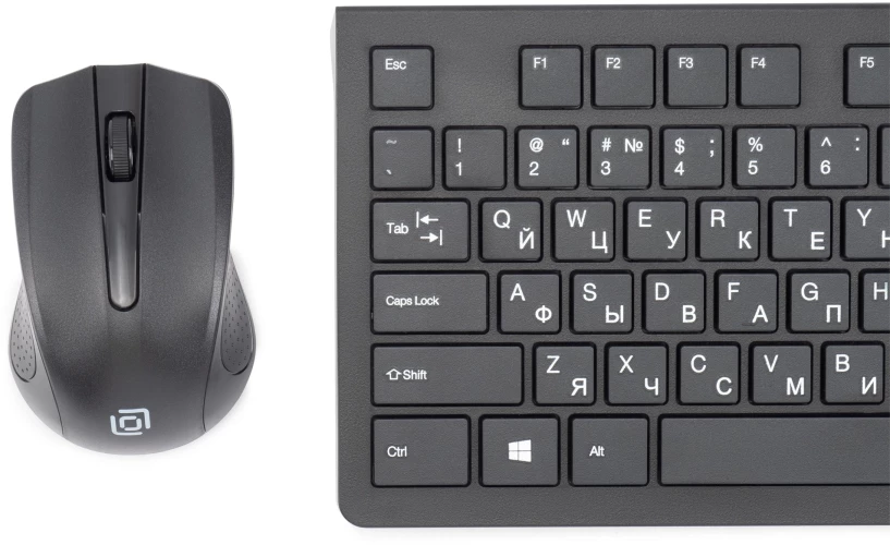 Клавиатура + мышь Оклик 250M клав:черный мышь:черный USB беспроводная slim (997834)