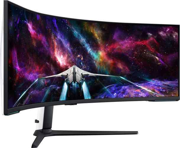 Монитор Samsung 57" Odyssey Neo G9 S57CG952NI черный VA LED 32:9 HDMI полуматовая HAS Piv 2500:1 420cd 178гр/178гр 7680x2160 240Hz FreeSync Premium Pro DP Dual UHD USB 19кг