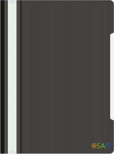 Папка-скоросшиватель Бюрократ -PS20BLCK A4 прозрач.верх.лист пластик черный 0.12/0.16