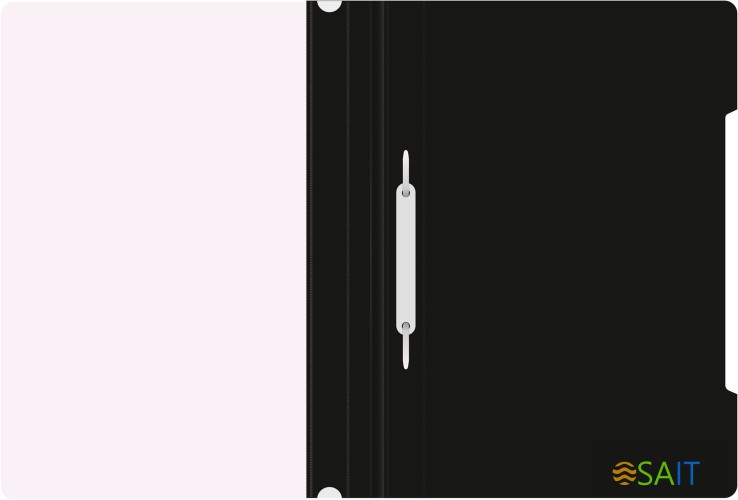 Папка-скоросшиватель Бюрократ -PS20BLCK A4 прозрач.верх.лист пластик черный 0.12/0.16