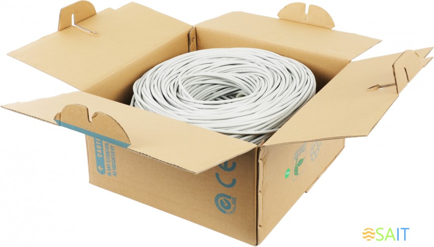 Кабель сетевой BHP-C6CU UTP 4 пары cat.6 solid 0.55мм Cu 305м серый