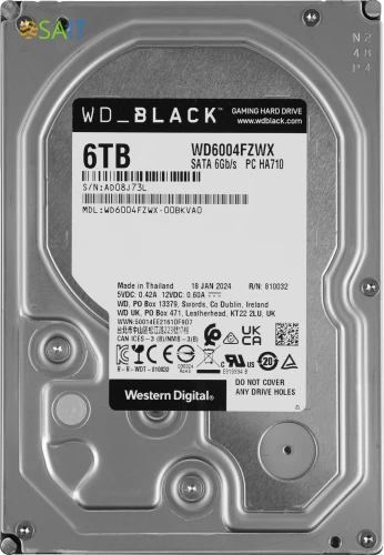 Жесткий диск WD SATA-III 6TB WD6004FZWX Desktop Black (7200rpm) 128Mb 3.5"