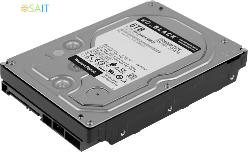 Жесткий диск WD SATA-III 6TB WD6004FZWX Desktop Black (7200rpm) 128Mb 3.5"