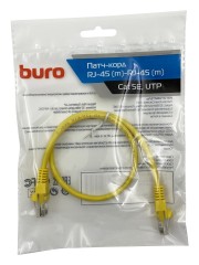 Патч-корд Buro UTP 4 пары cat.5E CCA molded 0.5м желтый RJ-45 (m)-RJ-45 (m) (UTP-5E-0,5M-Y)