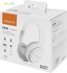 Гарнитура мониторные Creative Zen Hybrid 1.2м белый беспроводные bluetooth оголовье (51EF1010AA000)
