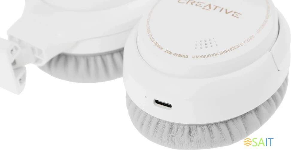 Гарнитура мониторные Creative Zen Hybrid 1.2м белый беспроводные bluetooth оголовье (51EF1010AA000)