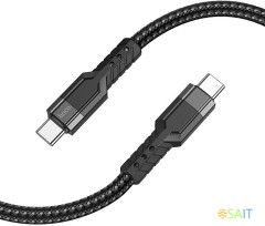 Кабель Hoco U110 Type-C to Type-C USB Type-C (m)-USB Type-C (m) 1.2м черный коробка