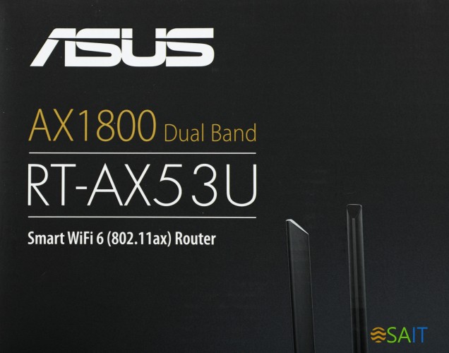 Роутер беспроводной Asus RT-AX53U AX1800 10/100/1000BASE-TX/4G ready черный