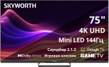 Телевизор LED Skyworth 75" 75X87G QD-Mini LED Magic Sound Game TV Frameless черный 4K Ultra HD 144Hz MEMC DVB-T DVB-T2 DVB-C DVB-S DVB-S2 USB WiFi Smart TV