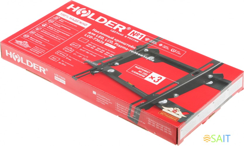 Кронштейн для телевизора Holder T3626-B черный 22"-47" макс.25кг настенный наклон