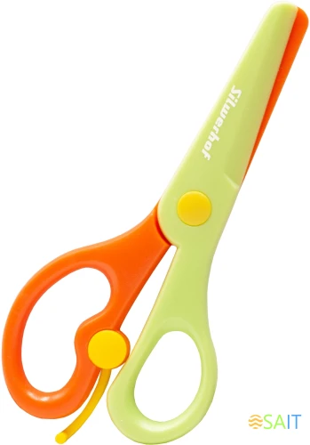 Ножницы Silwerhof детские 130мм ручки пластиковые асим. пластик салатовый/оранжевый