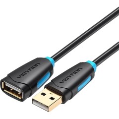 Кабель-удлинитель Vention USB 2.0 AM/AF - 1м Чёрный Кабель-удлинитель Vention USB 2.0 AM/AF - 1 м (CBCBF)